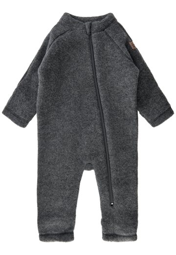 Mikk-Line - Baby uld heldragt - Anthracite Melange